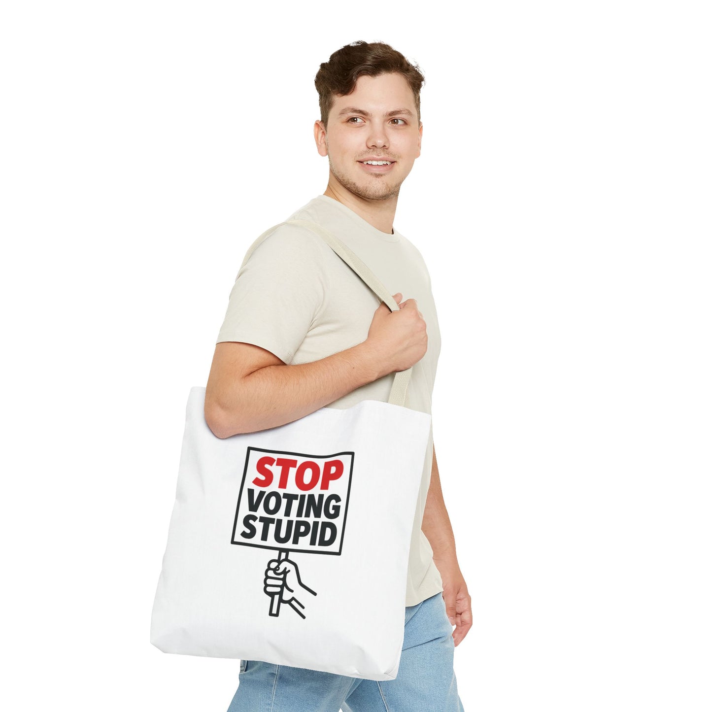 Stop Voting Stupid – Activist Tote Bag - White