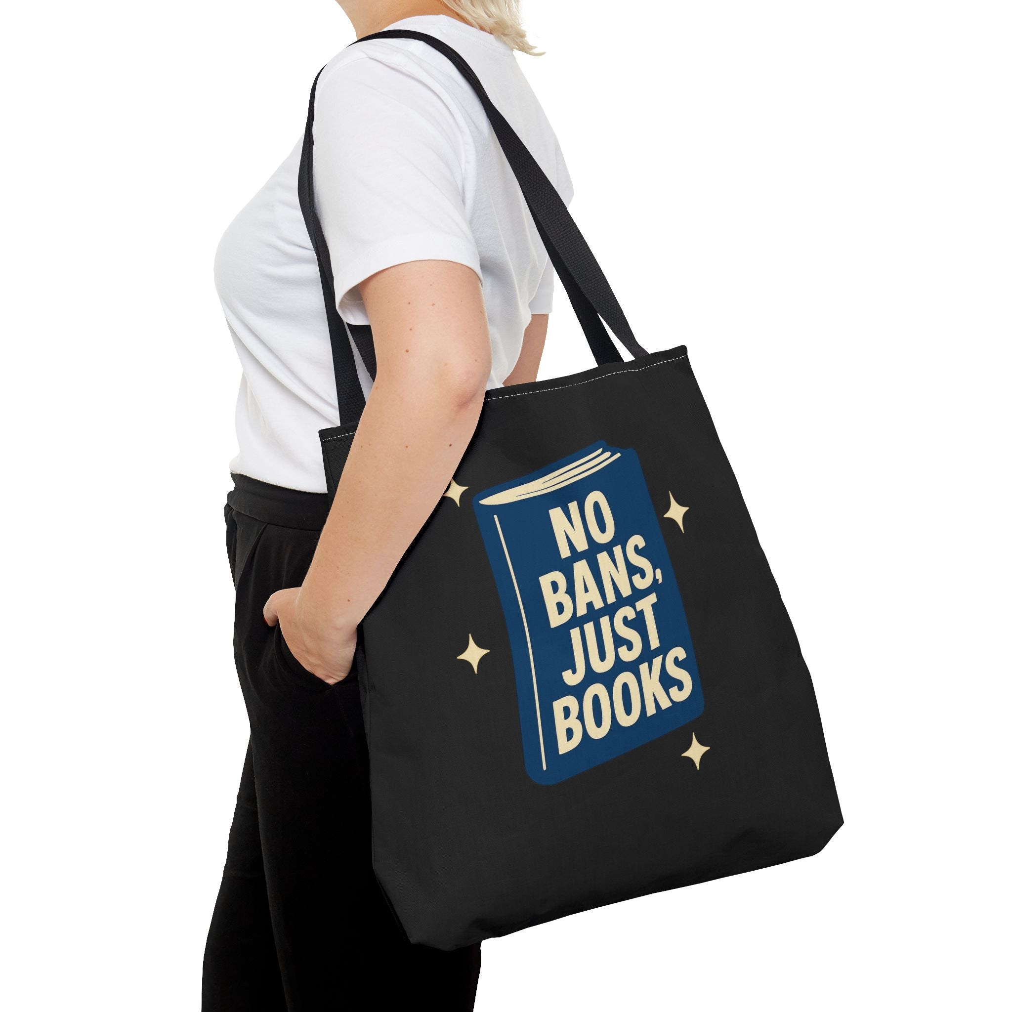 No Bans, Just Books - Activist Tote Bag (Black) | Civic Goods