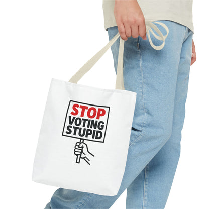 Stop Voting Stupid – Activist Tote Bag - White