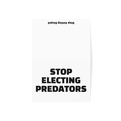 Stop Electing Predators Activism Card – Single or Set - Black and White