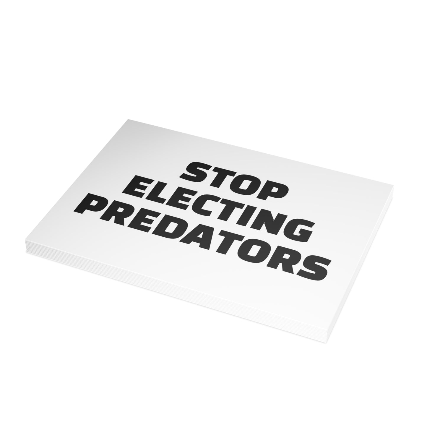 Stop Electing Predators Activism Card – Single or Set - Black and White