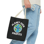 Planet Over Profits Design - Activist Tote Bag (Black) | Civic Goods