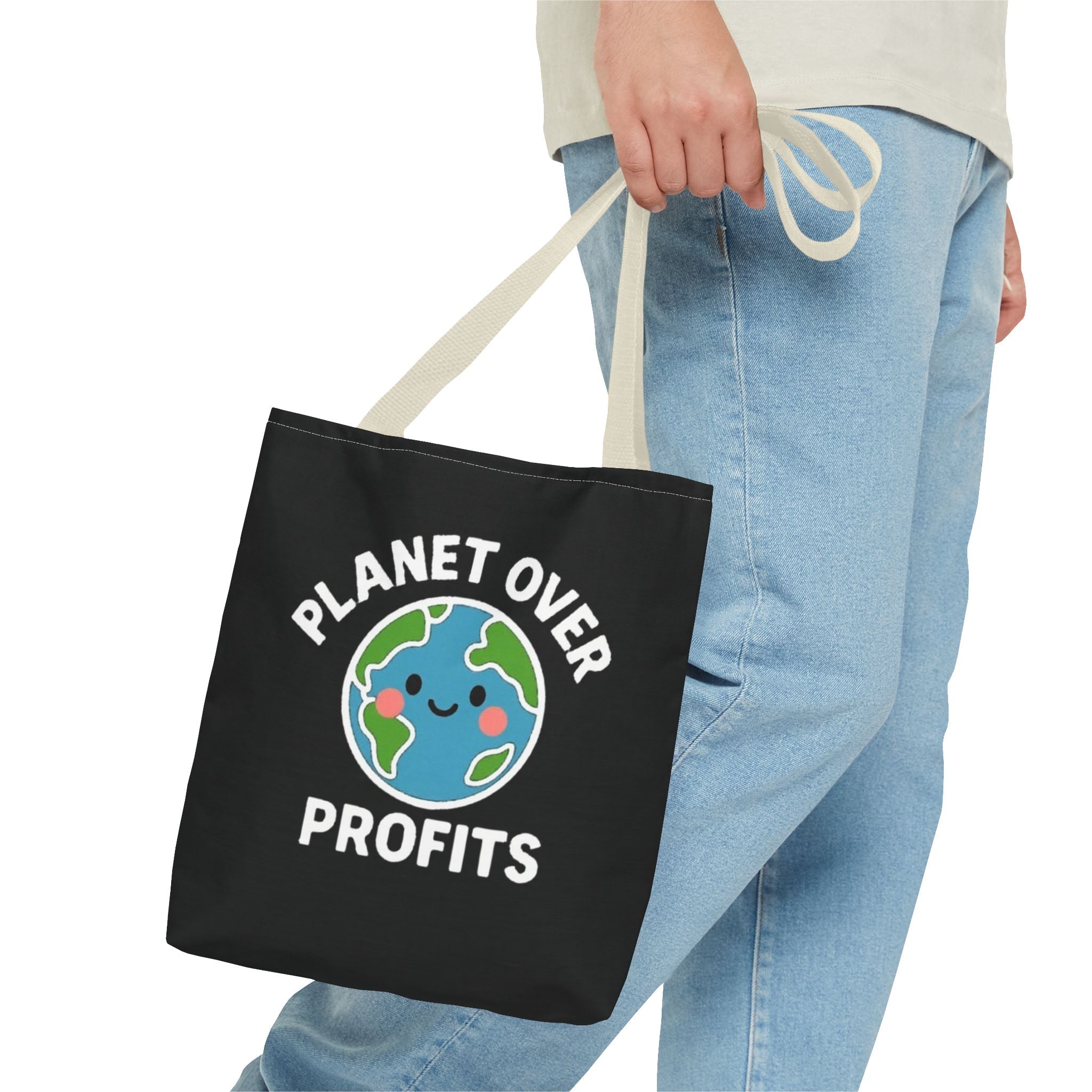 Planet Over Profits Design - Activist Tote Bag (Black) | Civic Goods