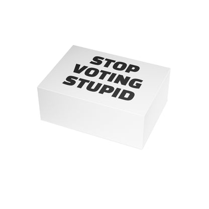 Stop Voting Stupid Activism Card – Single or Set - Black and White