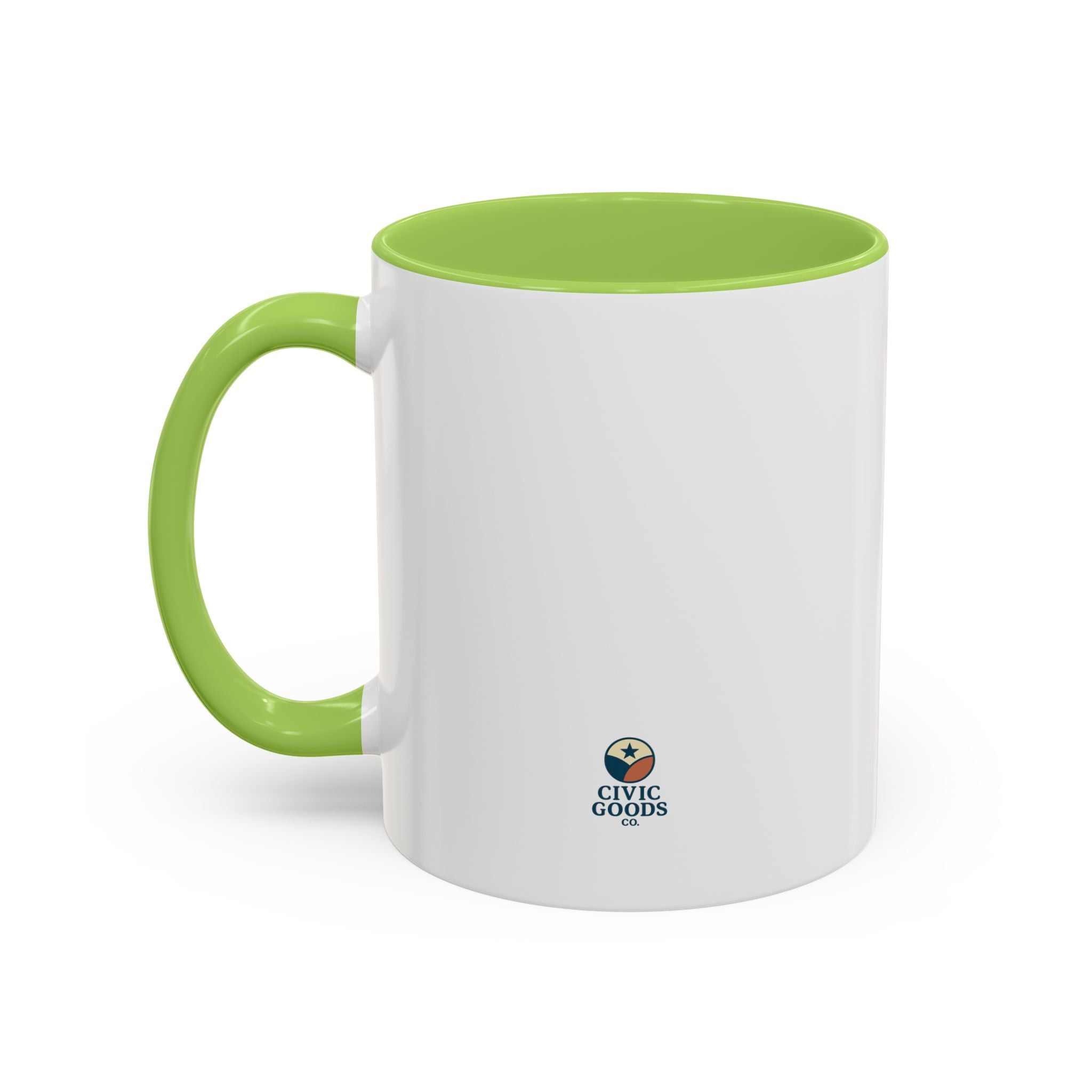 Unprecedented Again — 11oz — Light Green - accent — angled left side
