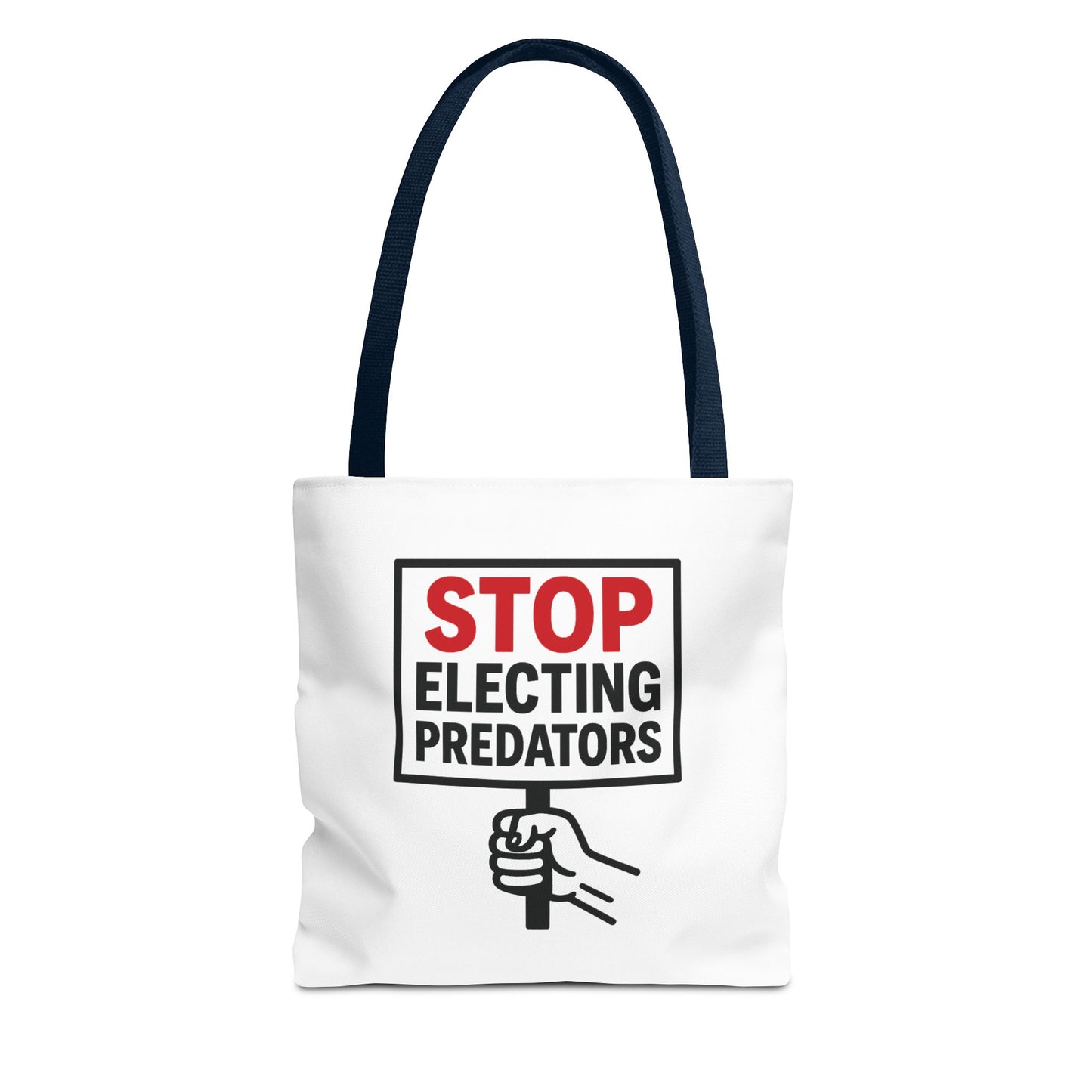 Stop Electing Predators – Activist Tote Bag - White
