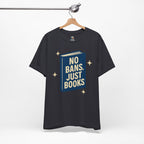 No Bans, Just Books tee  —  Dark gray-  accent — angled hanging

