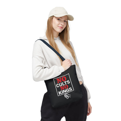 No Cults, No Kings – Activist Tote Bag - Black