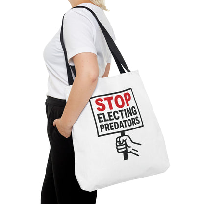 Stop Electing Predators – Activist Tote Bag - White