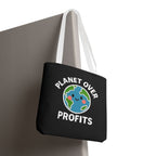 Planet Over Profits Design - Activist Tote Bag (Black) | Civic Goods