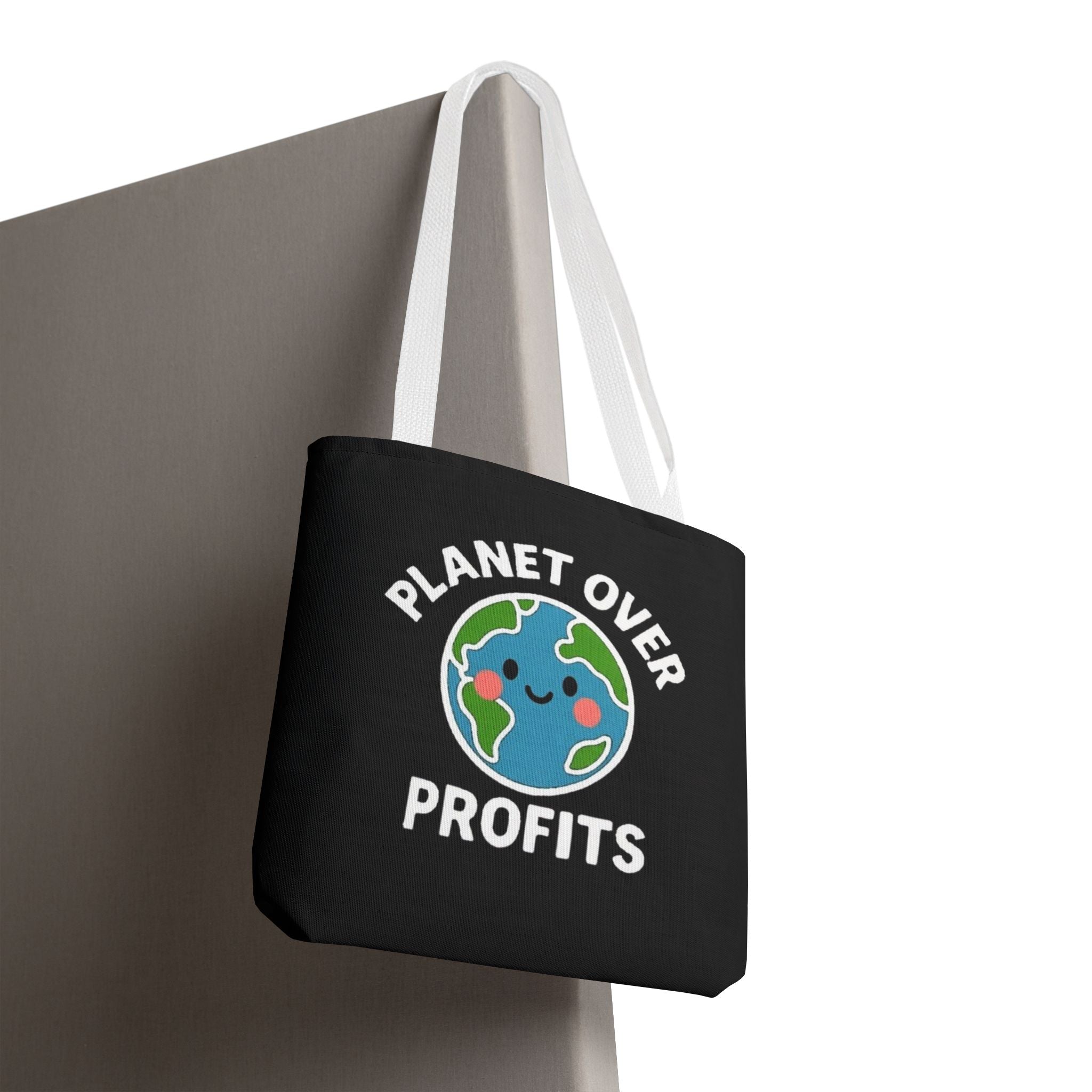 Planet Over Profits Design - Activist Tote Bag (Black) | Civic Goods