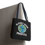 Planet Over Profits Design - Activist Tote Bag (Black) | Civic Goods