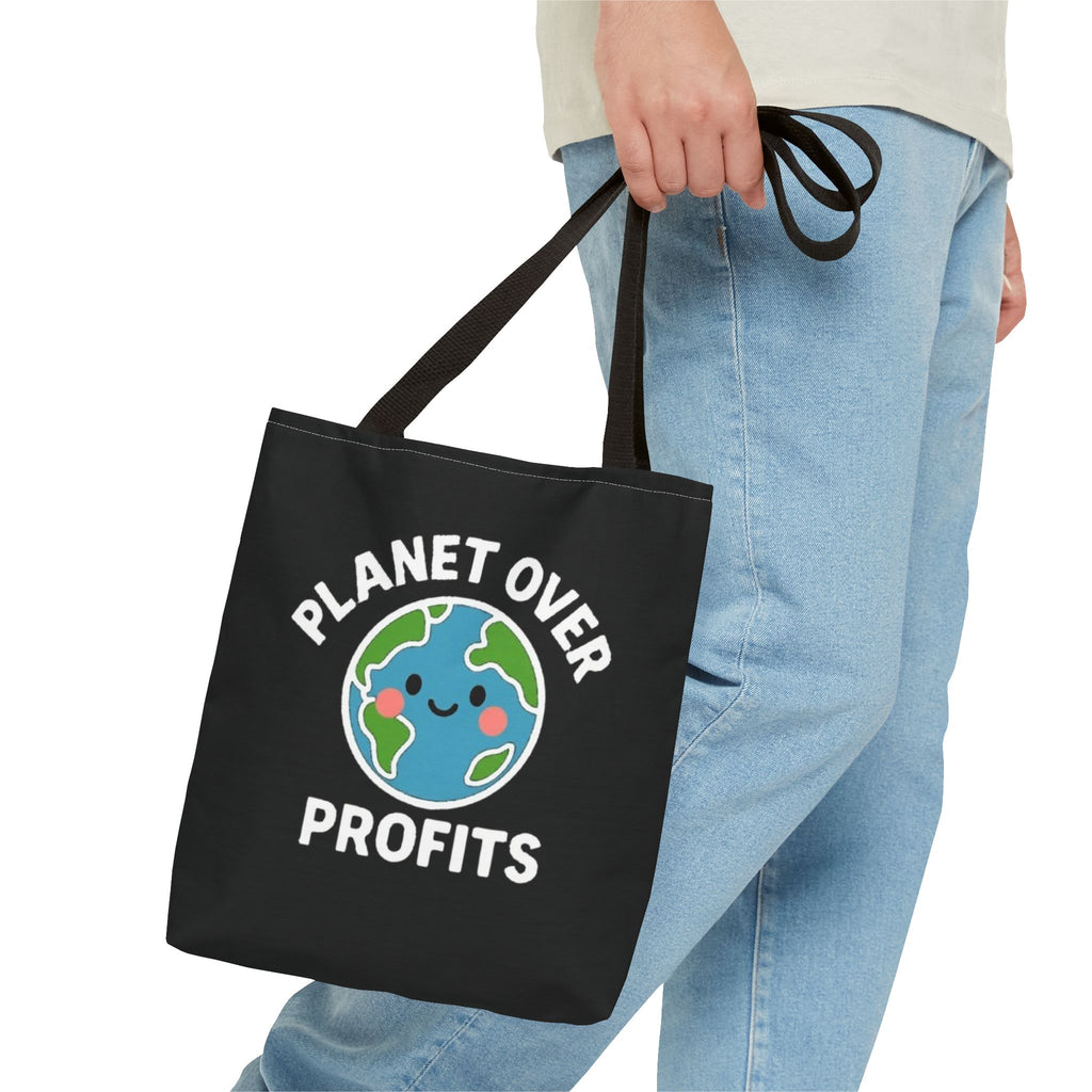 Planet Over Profits Design - Activist Tote Bag (Black) | Civic Goods