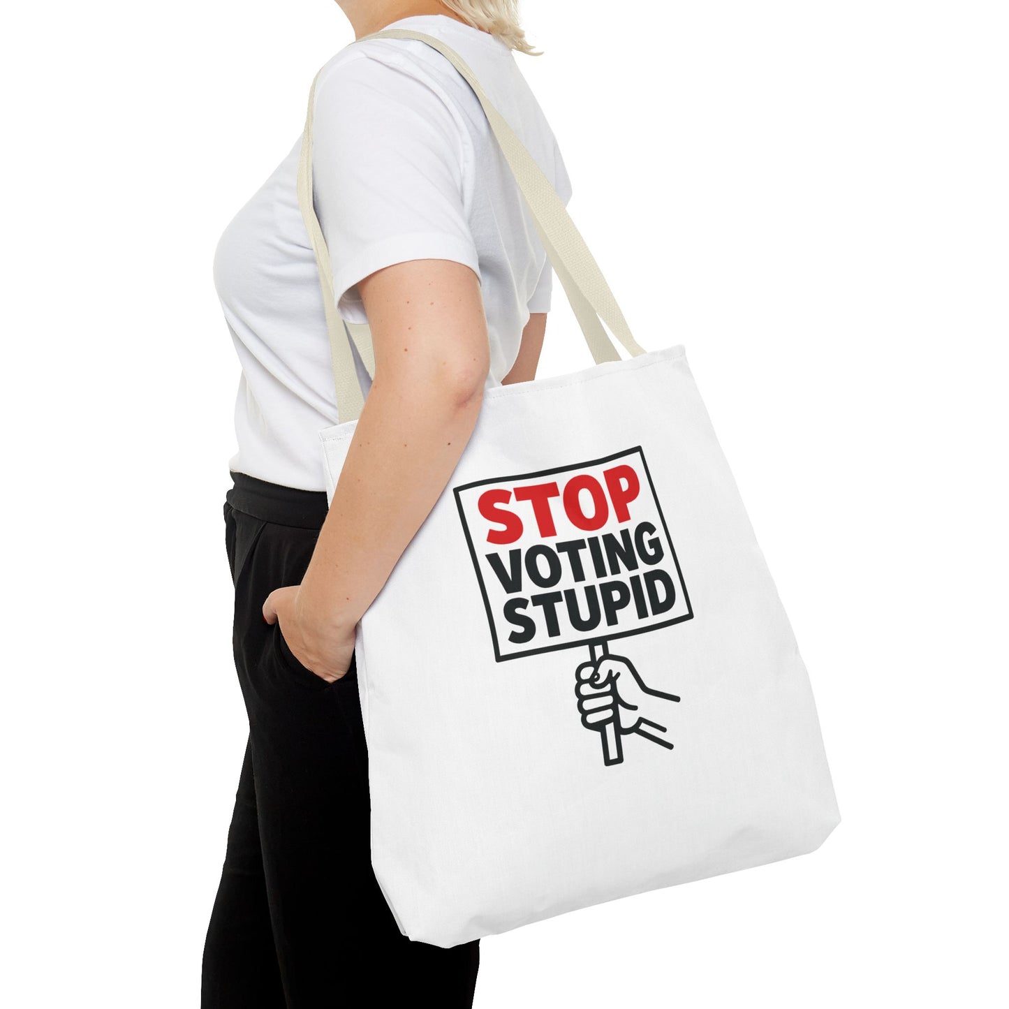 Stop Voting Stupid – Activist Tote Bag - White