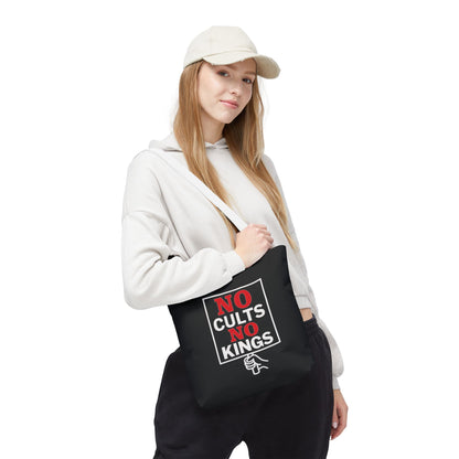 No Cults, No Kings – Activist Tote Bag - Black