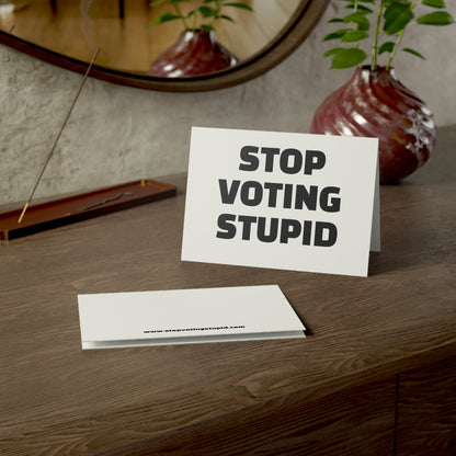 Stop Voting Stupid Activism Card – Single or Set - Black and White