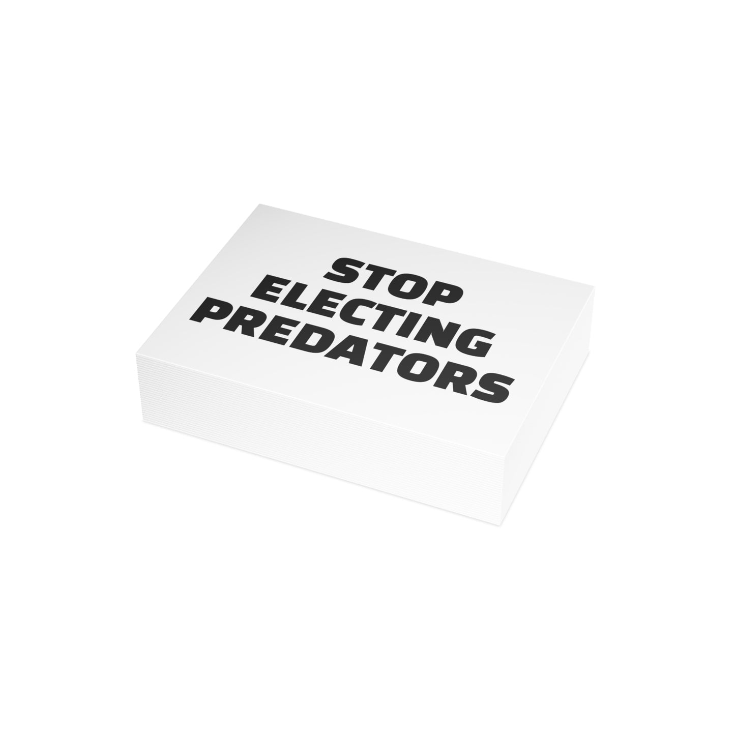Stop Electing Predators Activism Card – Single or Set - Black and White
