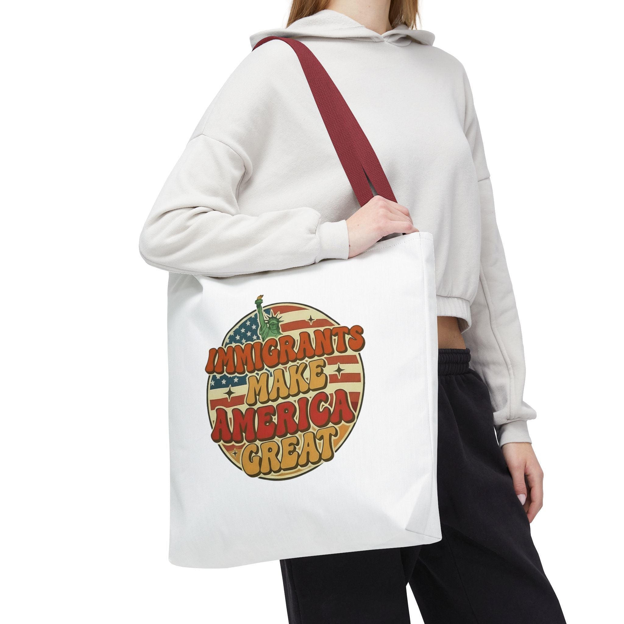 Immigrants Make America Great - Activist Tote Bag (White) | Civic Goods