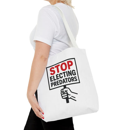 Stop Electing Predators – Activist Tote Bag - White