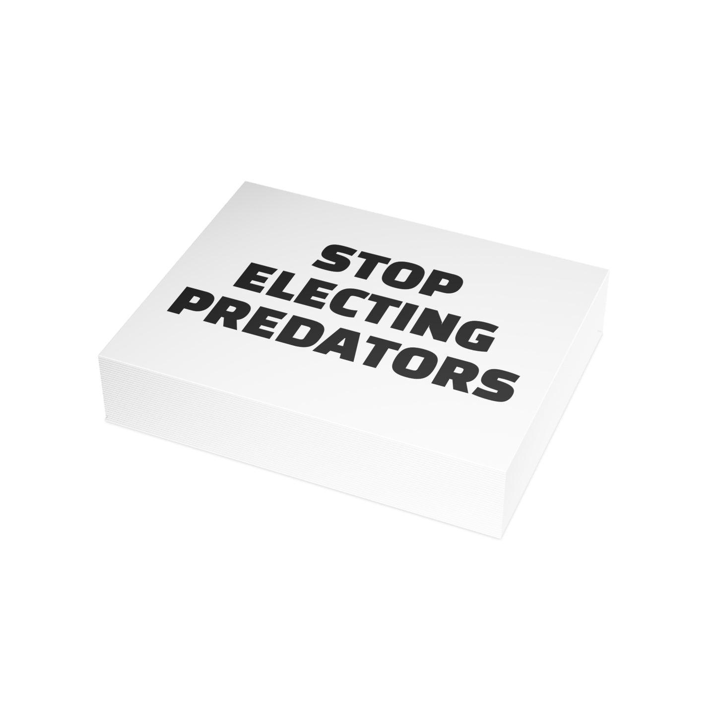 Stop Electing Predators Activism Card – Single or Set - Black and White
