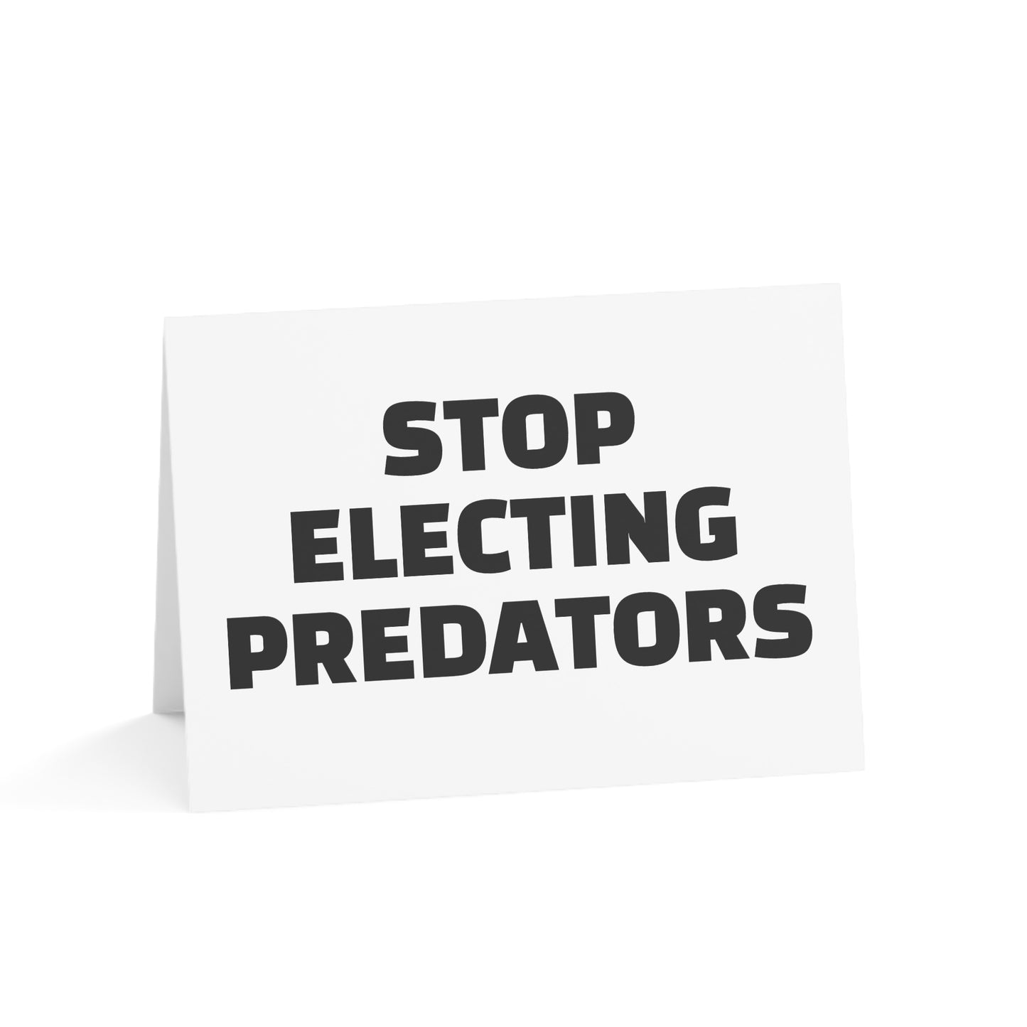 Stop Electing Predators Activism Card – Single or Set - Black and White