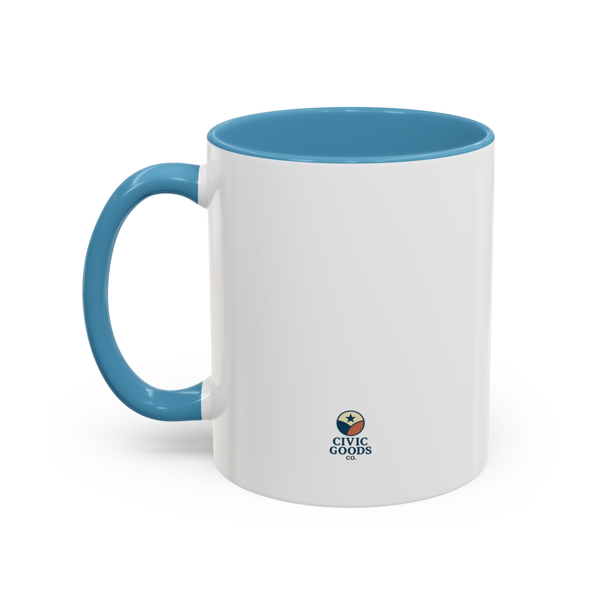 Unprecedented Again — 11oz — Light Blue - accent — angled left side
