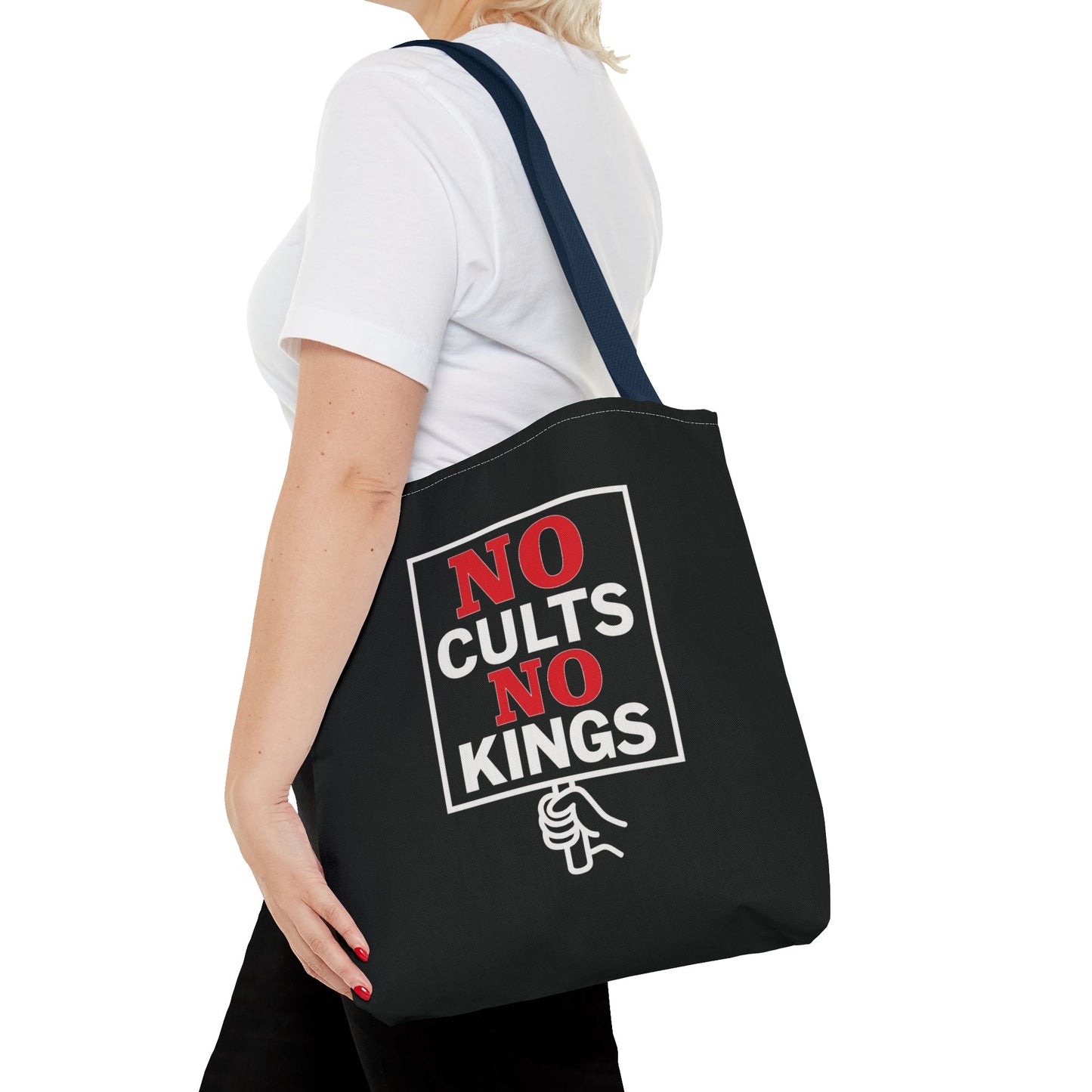 No Cults, No Kings – Activist Tote Bag - Black