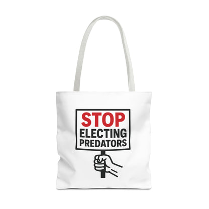 Stop Electing Predators – Activist Tote Bag - White