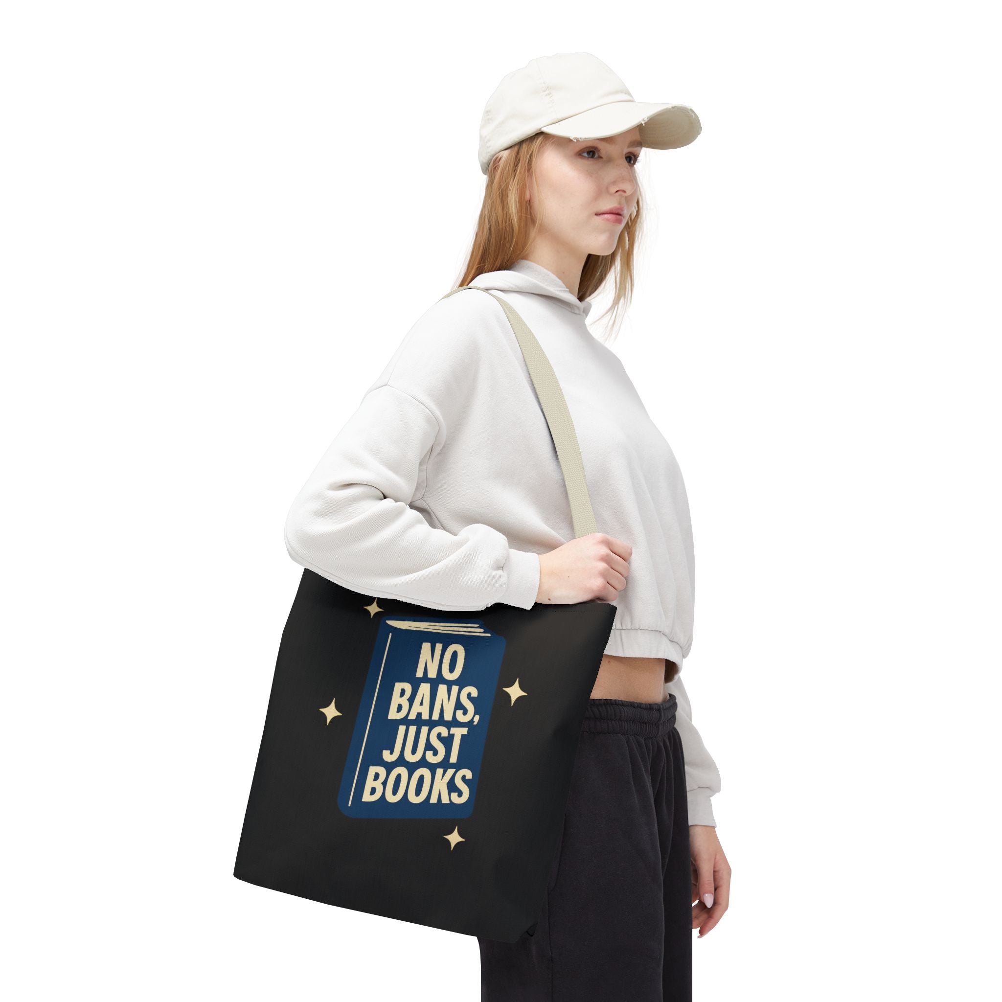 No Bans, Just Books - Activist Tote Bag (Black) | Civic Goods