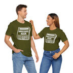 Unprecedented Again tee — Olive  - accent — angled Duo
