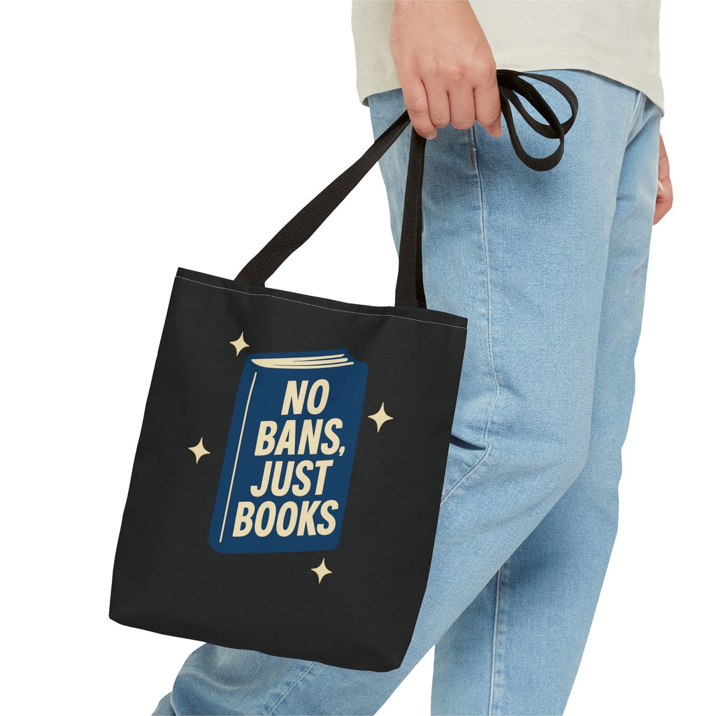 No Bans, Just Books - Activist Tote Bag (Black) | Civic Goods