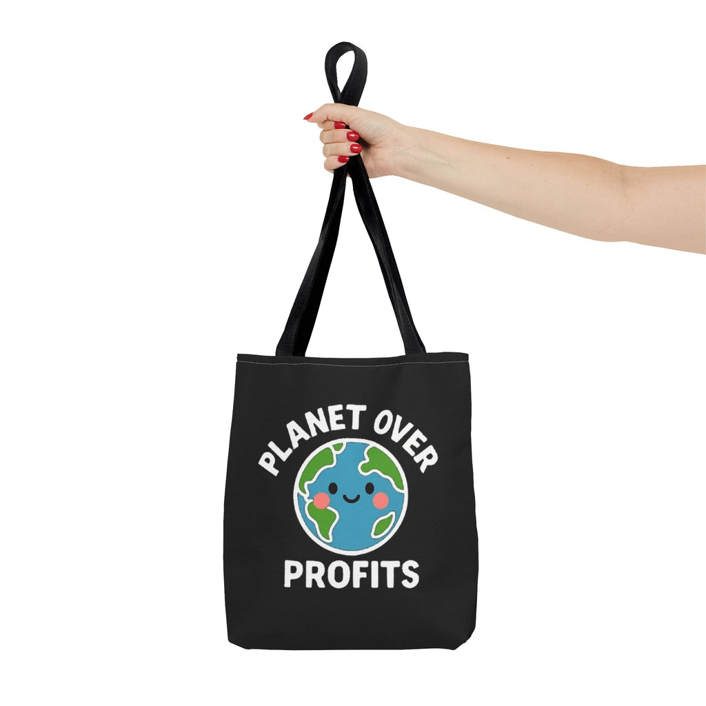 Planet Over Profits Design - Activist Tote Bag (Black) | Civic Goods