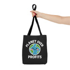 Planet Over Profits Design - Activist Tote Bag (Black) | Civic Goods