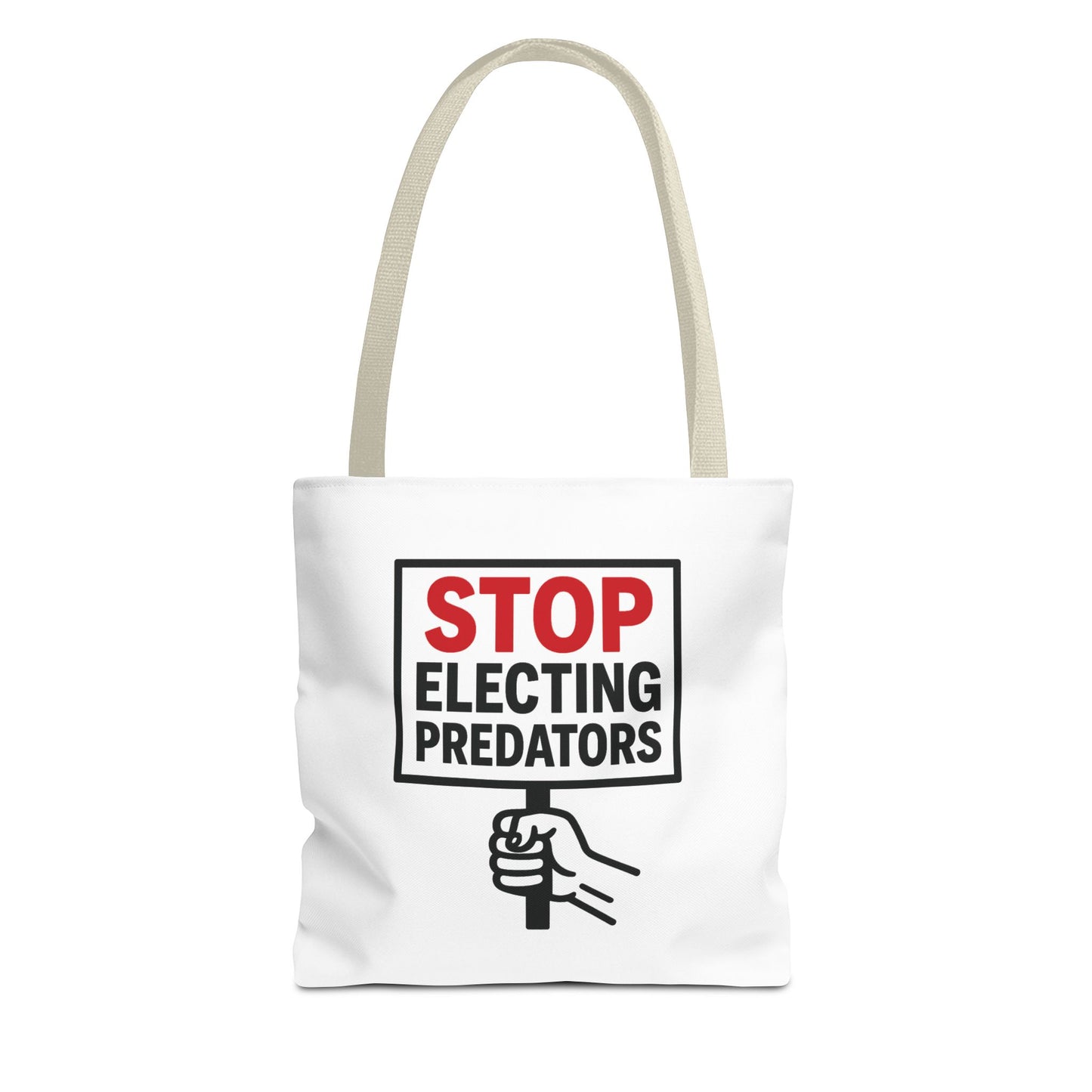 Stop Electing Predators – Activist Tote Bag - White