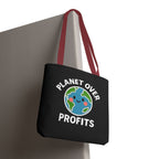 Planet Over Profits Design - Activist Tote Bag (Black) | Civic Goods