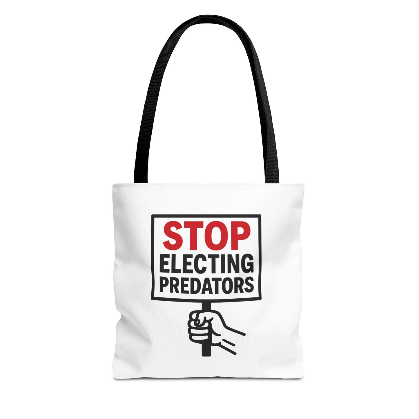 Stop Electing Predators – Activist Tote Bag - White