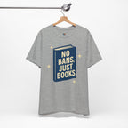 No Bans, Just Books tee  — Athletic Heather- accent — angled hanging

