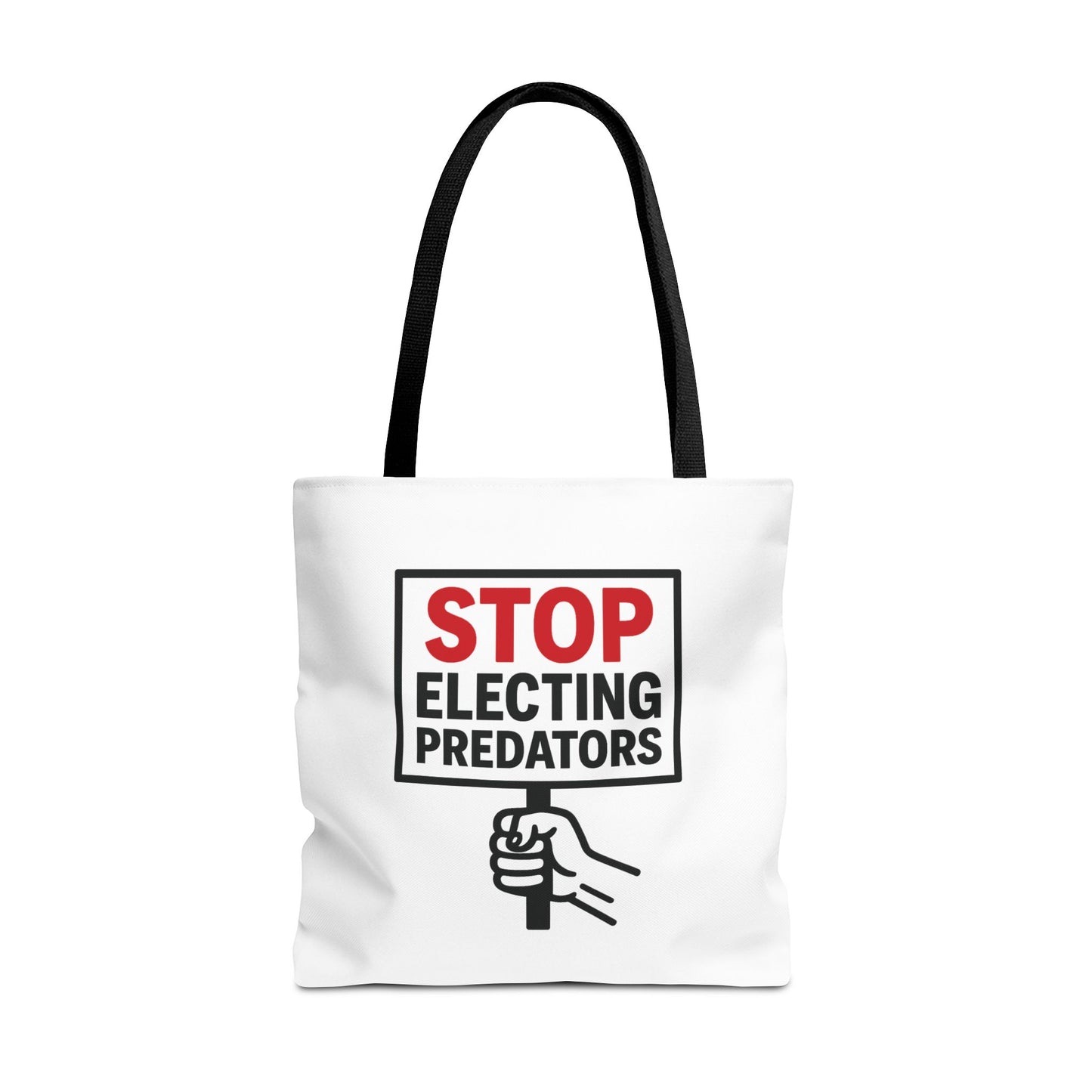 Stop Electing Predators – Activist Tote Bag - White