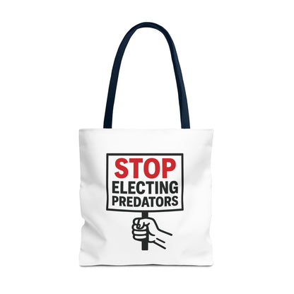 Stop Electing Predators – Activist Tote Bag - White