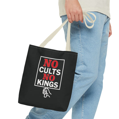 No Cults, No Kings – Activist Tote Bag - Black