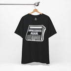 Unprecedented Again tee — Black - accent — angled hanging
