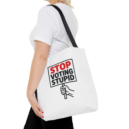 Stop Voting Stupid – Activist Tote Bag - White