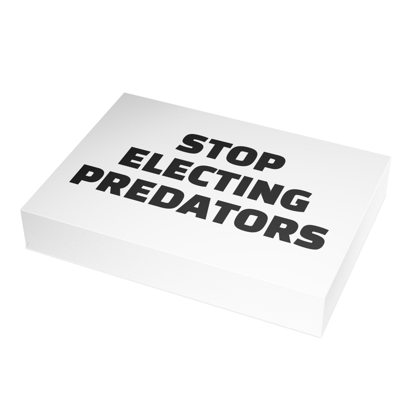 Stop Electing Predators Activism Card – Single or Set - Black and White