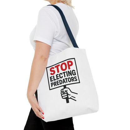 Stop Electing Predators – Activist Tote Bag - White