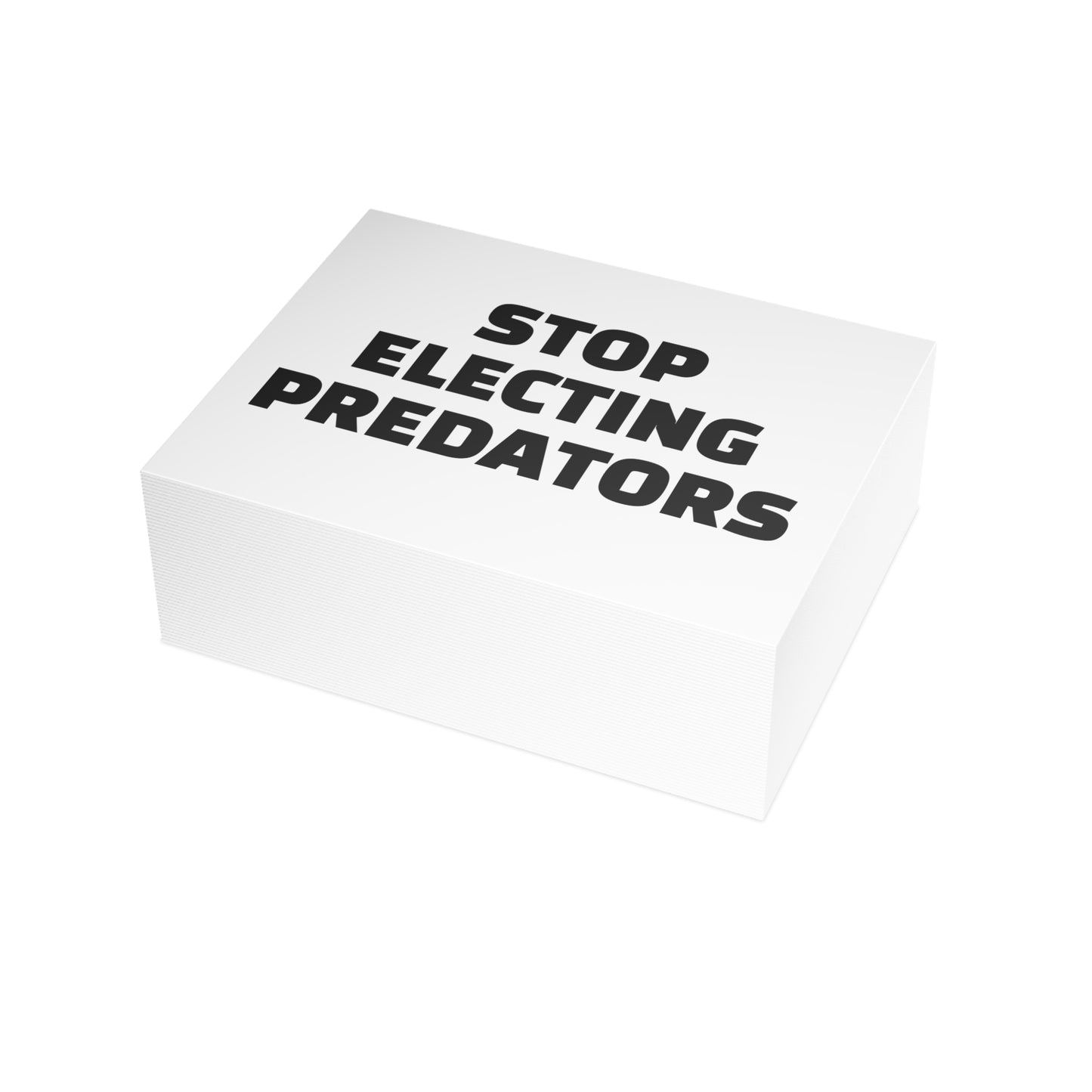 Stop Electing Predators Activism Card – Single or Set - Black and White