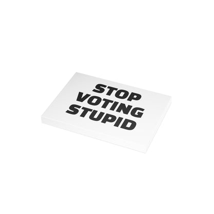 Stop Voting Stupid Activism Card – Single or Set - Black and White