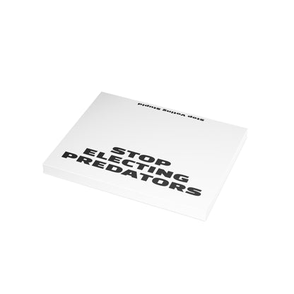 Stop Electing Predators Activism Card – Single or Set - Black and White