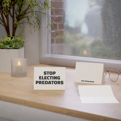 Stop Electing Predators Activism Card – Single or Set - Black and White