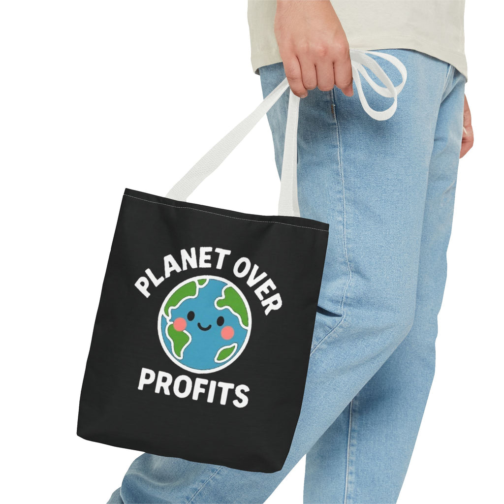 Planet Over Profits Design - Activist Tote Bag (Black) | Civic Goods