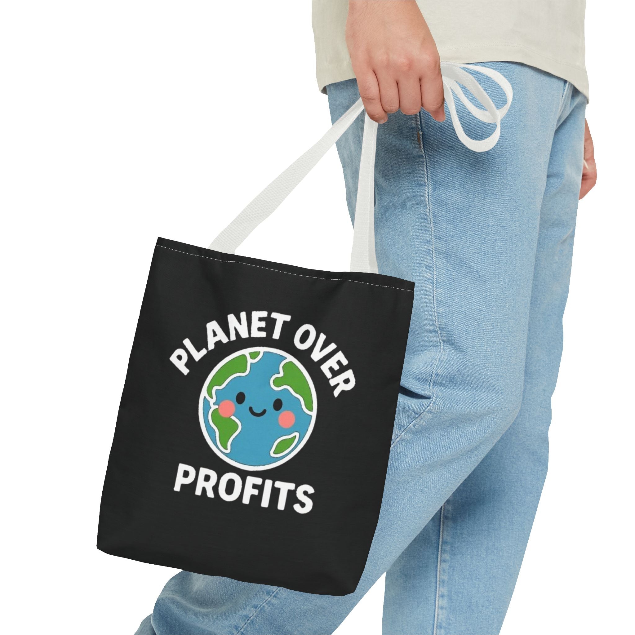 Planet Over Profits Design - Activist Tote Bag (Black) | Civic Goods